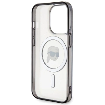 Etui Karl Lagerfeld KLHMP15XHKHNOTK für iPhone 15 Pro Max 6,7" transparentes Hardcase IML Karl`s Head MagSafe